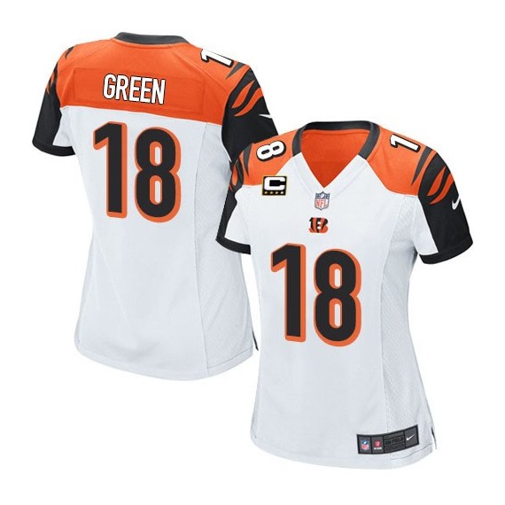 Cincinnati Bengals A.J. Green Official Nike White Elite Women's Road C Patch NFL Jersey
