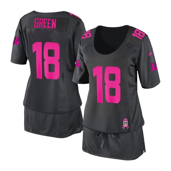 Cincinnati Bengals A.J. Green Official Nike Grey Limited Women's Dark Breast Cancer Awareness NFL Jersey