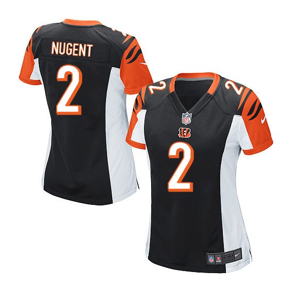 Cincinnati Bengals Mike Nugent Official Nike Black Game Women's Home NFL Jersey