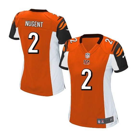 Cincinnati Bengals Mike Nugent Official Nike Orange Game Women's Alternate NFL Jersey
