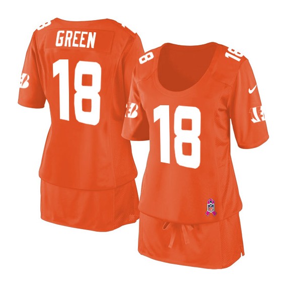 Cincinnati Bengals A.J. Green Official Nike Orange Limited Women's Breast Cancer Awareness NFL Jersey
