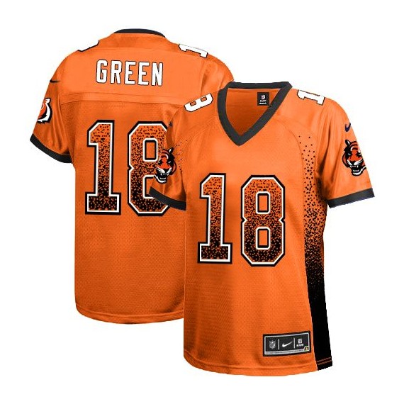 Cincinnati Bengals A.J. Green Official Nike Orange Limited Women's Drift Fashion NFL Jersey