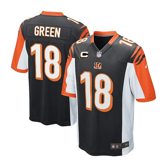 Cincinnati Bengals A.J. Green Official Nike Black Elite Youth Home C Patch NFL Jersey