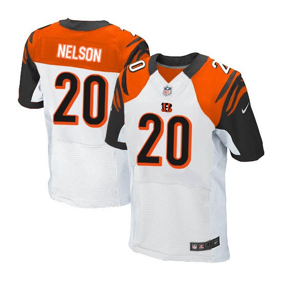 Cincinnati Bengals Reggie Nelson Official Nike White Elite Adult Road NFL Jersey