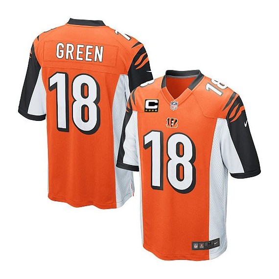 Cincinnati Bengals A.J. Green Official Nike Orange Elite Youth Alternate C Patch NFL Jersey