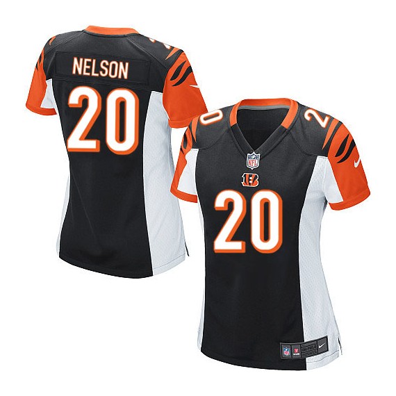 Cincinnati Bengals Reggie Nelson Official Nike Black Game Women's Home NFL Jersey