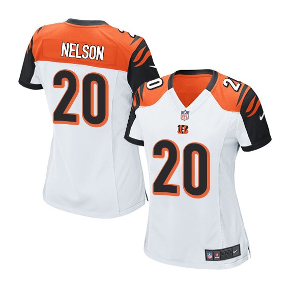 Cincinnati Bengals Reggie Nelson Official Nike White Game Women's Road NFL Jersey