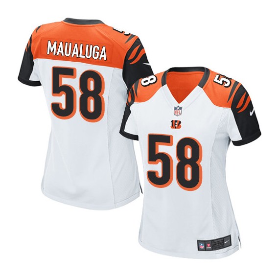 Cincinnati Bengals Rey Maualuga Official Nike White Elite Women's Road NFL Jersey