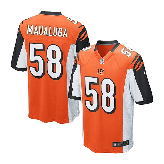 Cincinnati Bengals Rey Maualuga Official Nike Orange Elite Youth Alternate NFL Jersey