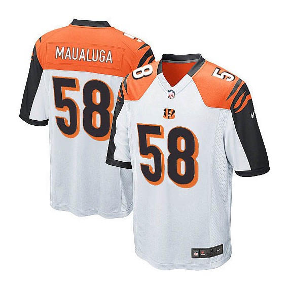 Cincinnati Bengals Rey Maualuga Official Nike White Elite Youth Road NFL Jersey