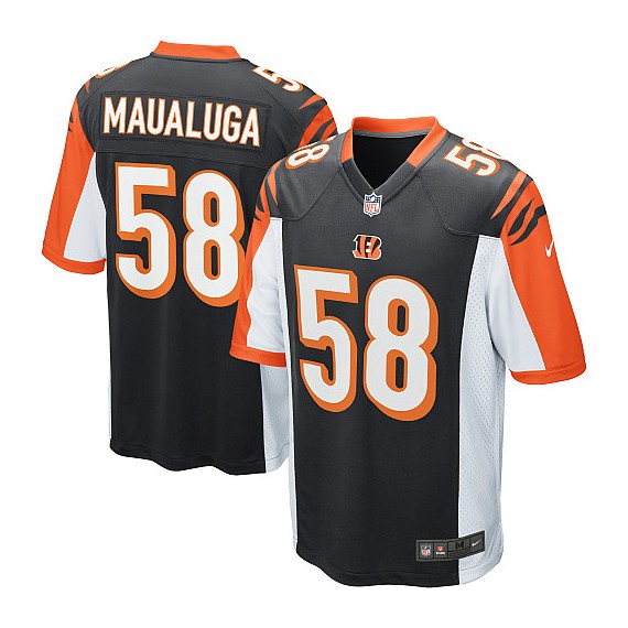 Cincinnati Bengals Rey Maualuga Official Nike Black Game Youth Home NFL Jersey