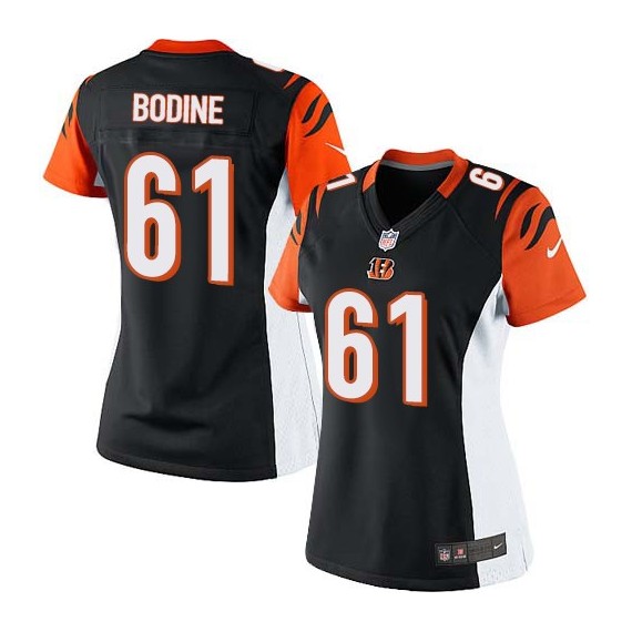 Cincinnati Bengals Russell Bodine Official Nike Black Elite Women's Home NFL Jersey