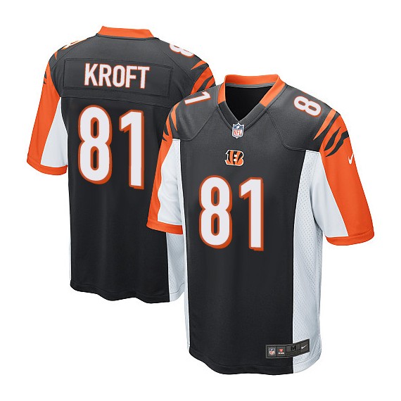 Cincinnati Bengals Tyler Kroft Official Nike Black Game Adult Home NFL Jersey