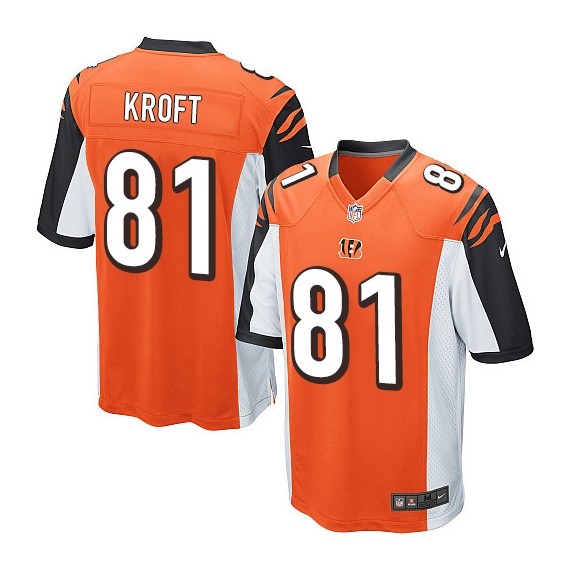 Cincinnati Bengals Tyler Kroft Official Nike Orange Game Adult Alternate NFL Jersey