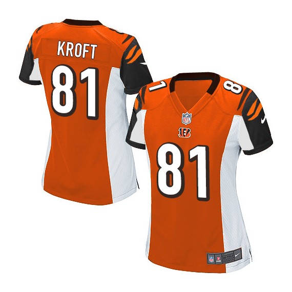 Cincinnati Bengals Tyler Kroft Official Nike Orange Game Women's Alternate NFL Jersey