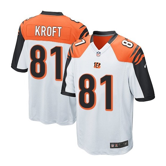 Cincinnati Bengals Tyler Kroft Official Nike White Game Youth Road NFL Jersey