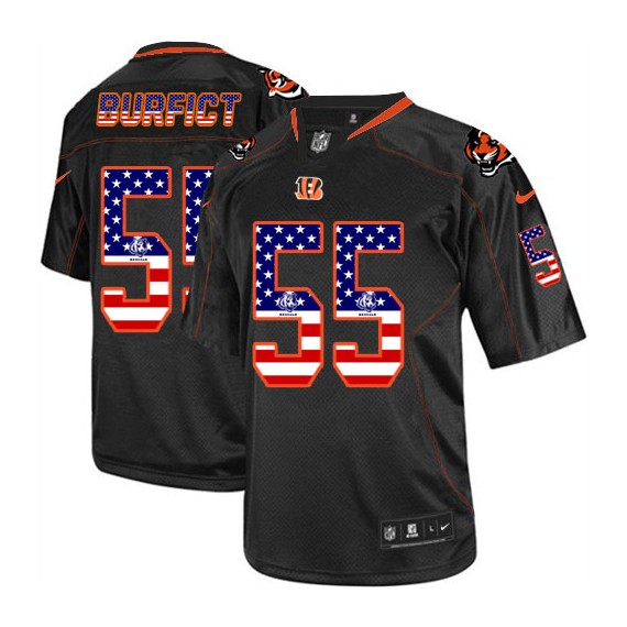 Cincinnati Bengals Vontaze Burfict Official Nike Black Elite Adult USA Flag Fashion NFL Jersey