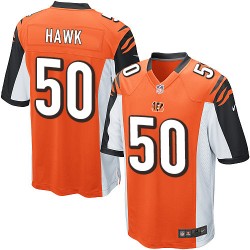 Cincinnati Bengals A.J. Hawk Official Nike Orange Game Youth Alternate NFL Jersey