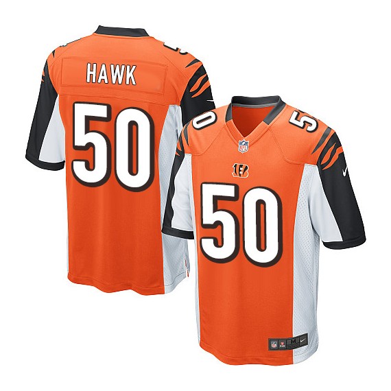 Cincinnati Bengals A.J. Hawk Official Nike Orange Game Youth Alternate NFL Jersey