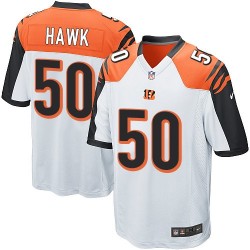 Cincinnati Bengals A.J. Hawk Official Nike White Game Youth Road NFL Jersey