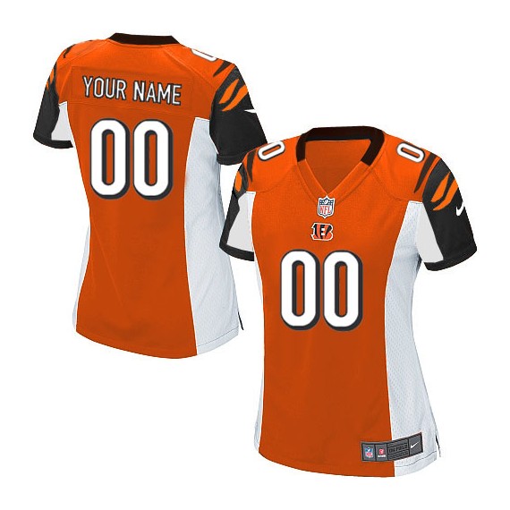 Nike Cincinnati Bengals Women's Customized Elite Orange Alternate Jersey