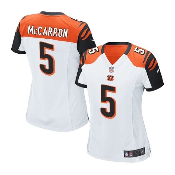 Cincinnati Bengals AJ McCarron Official Nike White Limited Women's Road NFL Jersey