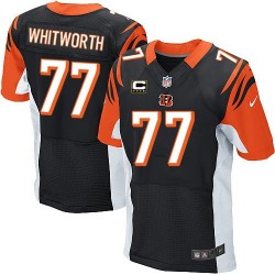Cincinnati Bengals Andrew Whitworth Official Nike Black Elite Adult Home C Patch NFL Jersey