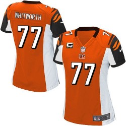 Cincinnati Bengals Andrew Whitworth Official Nike Orange Elite Women's Alternate C Patch NFL Jersey