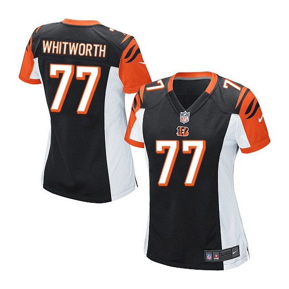 Cincinnati Bengals Andrew Whitworth Official Nike Black Game Women's Home NFL Jersey