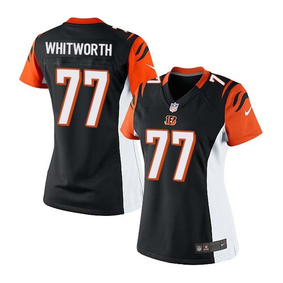 Cincinnati Bengals Andrew Whitworth Official Nike Black Elite Women's Home NFL Jersey