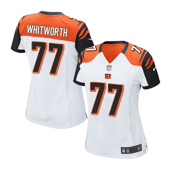 Cincinnati Bengals Andrew Whitworth Official Nike White Limited Women's Road NFL Jersey