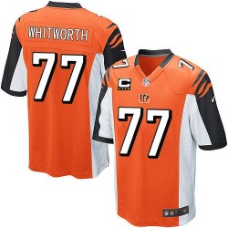 Cincinnati Bengals Andrew Whitworth Official Nike Orange Elite Youth Alternate C Patch NFL Jersey