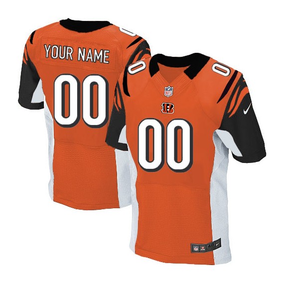 Nike Cincinnati Bengals Men's Customized Elite Orange Alternate Jersey