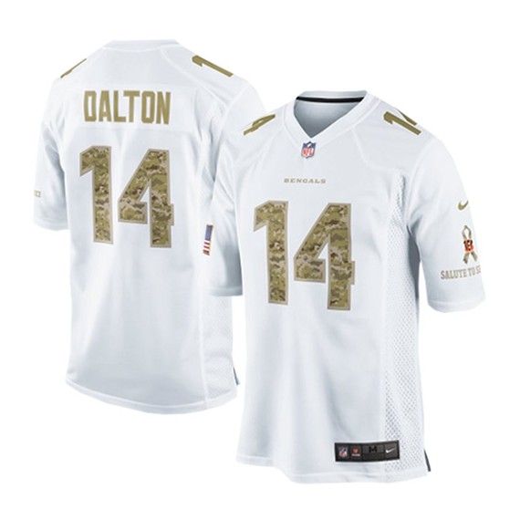 Cincinnati Bengals Andy Dalton Official Nike White Elite Adult Salute to Service NFL Jersey