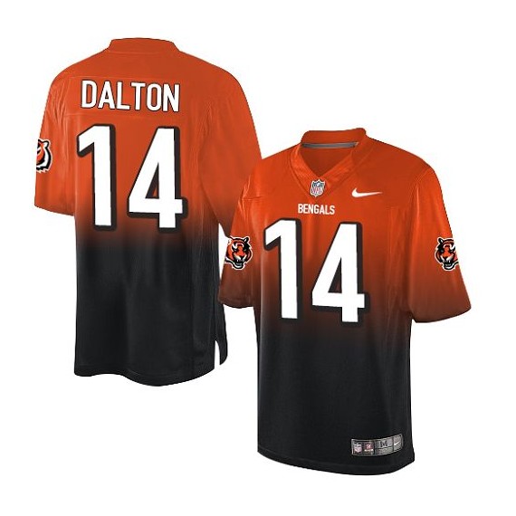 Cincinnati Bengals Andy Dalton Official Nike Orange Limited Adult /Black Fadeaway NFL Jersey
