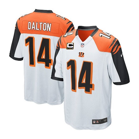 Cincinnati Bengals Andy Dalton Official Nike White Elite Youth Road C Patch NFL Jersey