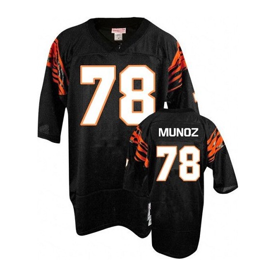 Cincinnati Bengals Anthony Munoz Official Mitchell and Ness Black Authentic Adult Home Throwback NFL Jersey