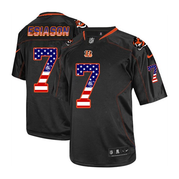 Cincinnati Bengals Boomer Esiason Official Nike Black Limited Adult USA Flag Fashion NFL Jersey