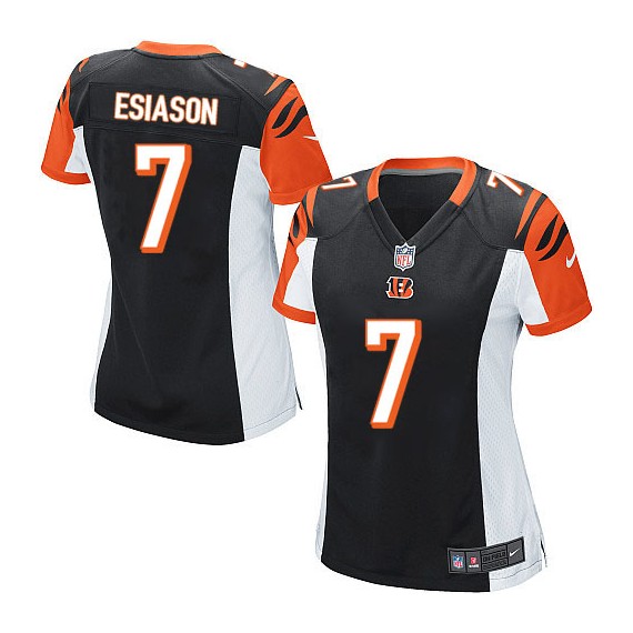Cincinnati Bengals Boomer Esiason Official Nike Black Game Women's Home NFL Jersey