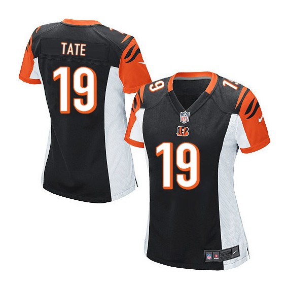 Cincinnati Bengals Brandon Tate Official Nike Black Game Women's Home NFL Jersey