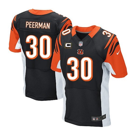 Cincinnati Bengals Cedric Peerman Official Nike Black Elite Adult Home C Patch NFL Jersey