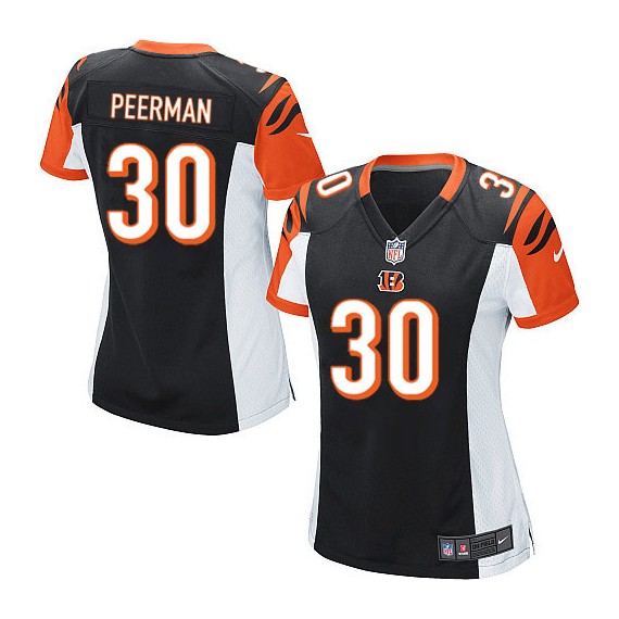 Cincinnati Bengals Cedric Peerman Official Nike Black Game Women's Home NFL Jersey