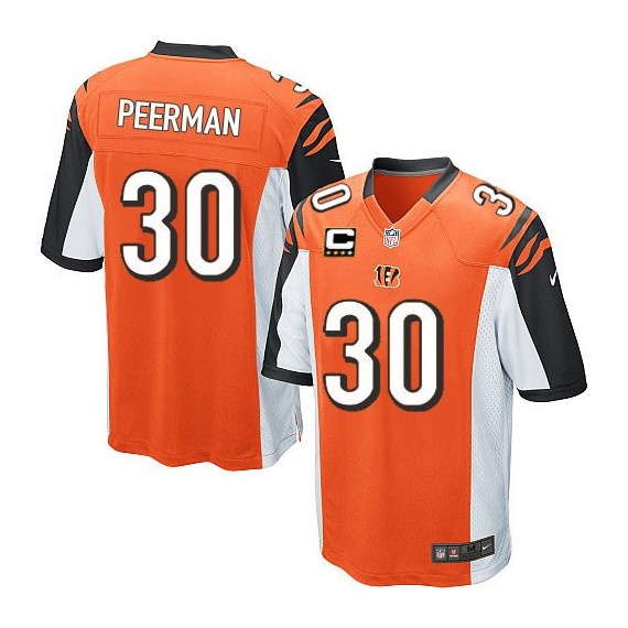 Cincinnati Bengals Cedric Peerman Official Nike Orange Elite Youth Alternate C Patch NFL Jersey
