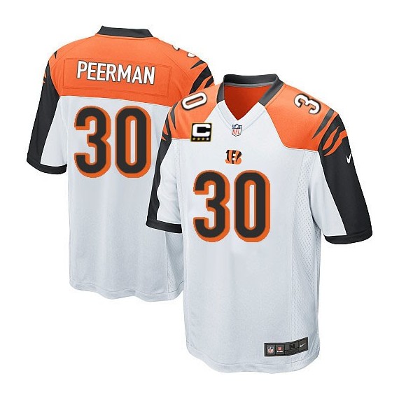 Cincinnati Bengals Cedric Peerman Official Nike White Elite Youth Road C Patch NFL Jersey