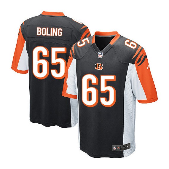 Cincinnati Bengals Clint Boling Official Nike Black Game Adult Home NFL Jersey