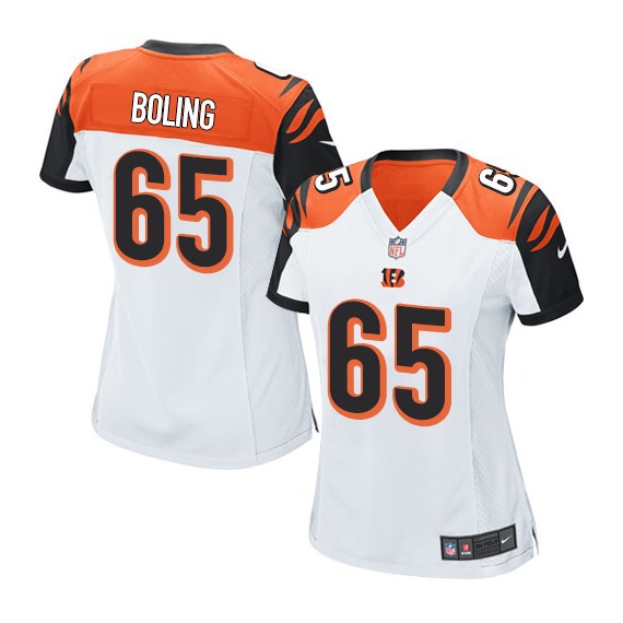Cincinnati Bengals Clint Boling Official Nike White Elite Women's Road NFL Jersey