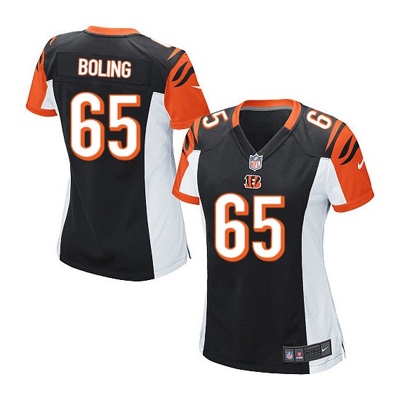 Cincinnati Bengals Clint Boling Official Nike Black Game Women's Home NFL Jersey