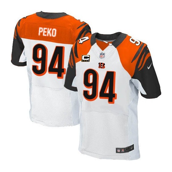 Cincinnati Bengals Domata Peko Official Nike White Elite Adult Road C Patch NFL Jersey