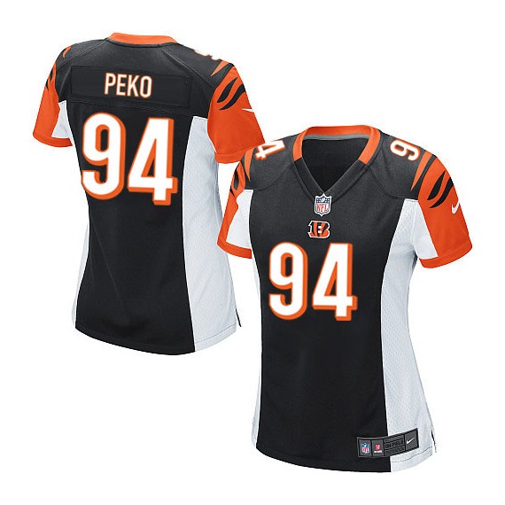 Cincinnati Bengals Domata Peko Official Nike Black Game Women's Home NFL Jersey