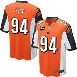 Cincinnati Bengals Domata Peko Official Nike Orange Elite Youth Alternate C Patch NFL Jersey